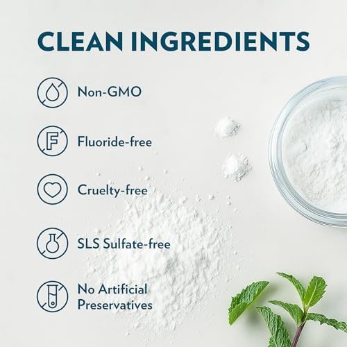 Ecofam Toothpaste Powder - Remineralizing Tooth Powder, Hydroxyapatite and Xylitol, Fluoride Free, Supports Enamel Strength & Gum Health - Peppermint
