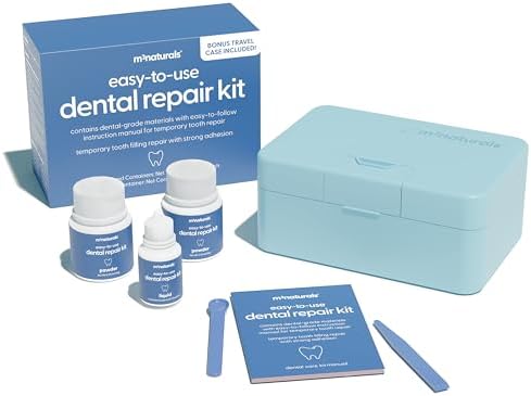 Dental Tooth Repair Kit, Dental-Grade Materials, Temporary Filling Composite for Cavities, Loose or Lost Crowns and Fillings, Caps and Inlays, Travel Case Included, by M3