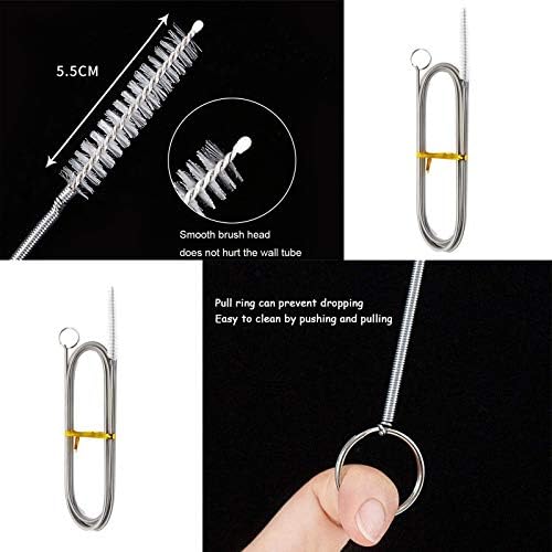 2 Pack 60 Inch Long Flexible Tube Cleaning Brush, Stainless Steel and Nylon Bristles, Suitable for Home Kitchen, Fish Tank, Water Pump Accessories, and More