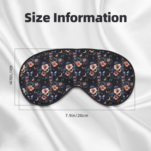 Butterfly Flower Moon Sky Print Sleep Masks for Women Men, Double-Sided Eye Masks for Sleep, Blackout Eye Covers for Travel Sleeping