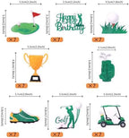 56 PCS Edible Golf Cupcake Toppers Wafer Paper Trophy Lawn Golf Shoes Bag Ball Carts Cupcake Picks Edible Golf Cake Decorations for Golf Sports Player Theme Baby Shower Kids Birthday Party Supplies