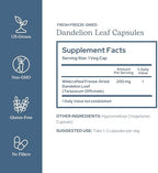 Eclectic Herb - Raw Freeze-Dried Dandelion Leaf Capsules | Supports Cleansing, Digestive Function & Heart Health | Natural Herbal Supplement | Organic, Non-GMO, Vegan, Whole Herb (90 CT | 200 mg)