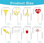Nurse Cupcake Toppers, 24 PCS Glitter Nurses Week Cupcake Picks, Nursing School Graduation Food Picks Cupcake Toppers Cake Decorations for National Nurse Day Nursing Graduation Congrats Party Supplies