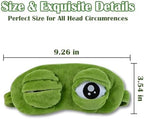 3D Frog Sleep Mask, Funny Cute Animal Eye Cover for Sleeping, Soft Adjustable Blindfold - Plush Blackout Eye Shade for Travel, Nap, Night.（1 Pcs