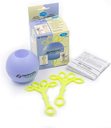Handmaster Plus Physical Therapy Hand Exerciser - Forearm Exerciser with Stress Relief Ball - Hand Therapy Balls for Exercise, Training - Finger Exerciser & Strengthener - Soft Tension, Purple