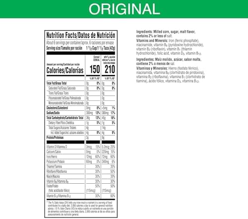 Kellogg's Corn Flakes Breakfast Cereal, 8 Vitamins and Minerals, 9.6 oz