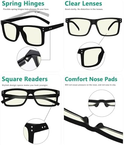 Eyekepper 5-pack Oversized Reading Glasses Blue Light Blocking Large Readers