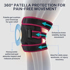 Fit Geno KneeXpert Knee Brace with Side Stabilizers & Patella Gel Pad - Adjustable Compression Support for Pain Relief, Meniscus, ACL, Arthritis, Running - M/L
