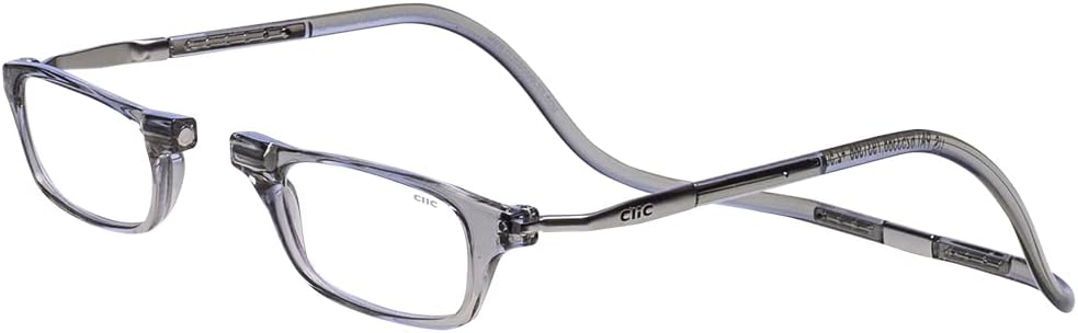 Clic Magnetic Reading Glasses for Men or Women, Computer Readers, Original Expandable (M-XL, Smoke, 1.50 Magnification)