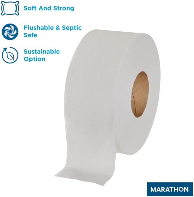 Marathon Jumbo Roll 2-Ply White Toilet Paper 6 rolls, 1000 ft./roll
