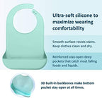 We&Life Silicone Adult Bib for Elderly, Men and Women - Washable With Food Catcher