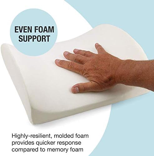 DMI Lumbar Support Pillow for Chair to Assist with Back Support with Removable Washable Cover to Ease Lower Back Pain while Improving Posture, 14 x 13 x 5, Contoured Foam, Premium,Burgundy