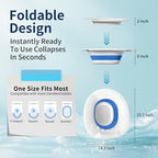 RUGUO Sitz Bath for Toilet Seat - Yoni Steam Seat - Sitz Bath for Hemorrhoids and Postpartum Care - Portable Bidet BPA Free - Foldable Basin for Epsom Salt Soak - Blue