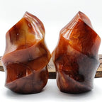 Natural Carnelian Flame Tower Carving Crystal Red Agate Reiki Mineral Office Home Decor Gift Healing (1 inch（About 50g）)
