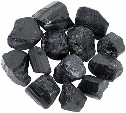 Raw Black Tourmaline Crystals Bulk, Real Gemstones and Crystals, Rocks and Minerals, Healing Crystals, Quartz Crystals and Healing Stones, Cuarzos Originales De Energia Y Piedras(1LB)