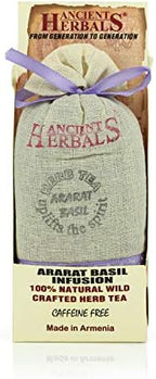 Ancient Herbals Ararat Basil – 100% Natural Wild Crafted Loose Leaf Herbal Tea in a Cotton Bag | Premium – Wellness – Artisan – 50 g