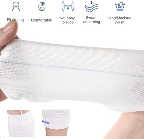 4 Pcs Catheter Leg Bag Holder Urine Bag Holders Stay in Place Carer Leg Bag Sleeves Urinary Drainage Bags for Men or Women (Medium)
