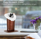 MoKo Eyeglasses Holder, Modern Velvet Plush Lined PU Leather Household Magnetic Holder Protective