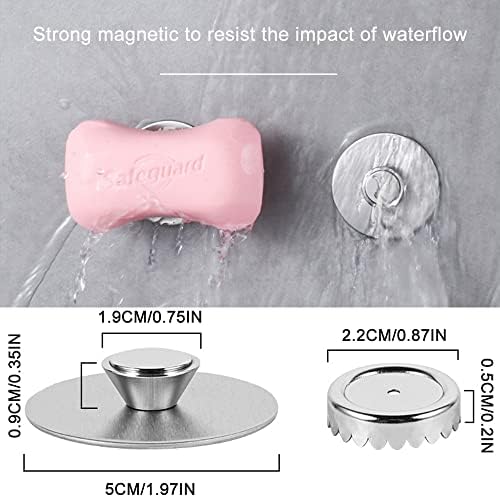 2Pcs Magnetic Soap Holder Self Draining, Stainless Steel Soap Savers for Shower Wall, Easy Clean Magnetic Soap Dishes for Bar Soap, Wall Mount Soap Tray for Shower Bathroom Kitchen