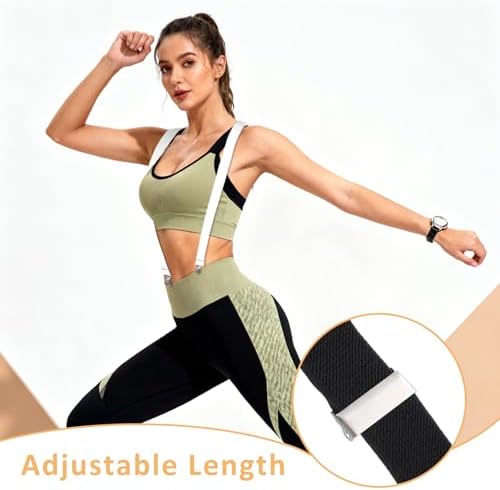 3PCS Thin Y Back Ladies Suspenders, Women Suspenders Hidden for Women Pants Under Clothes, Adjustable for Jeans Undergarment