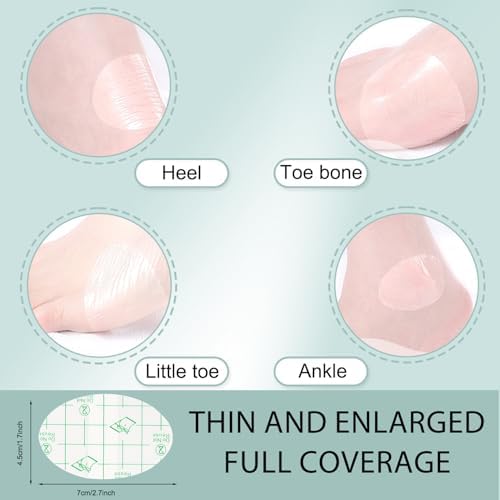 Zealburst Self Adhesive Invisible Heel Anti-Wear Sticker, Waterproof Anti Wear Foot Care Heel Protection Pad, Heels Stickers Transparent Thin for High Heels for Prevent Heels Rubbed(100PCS,1.7×2.6in)