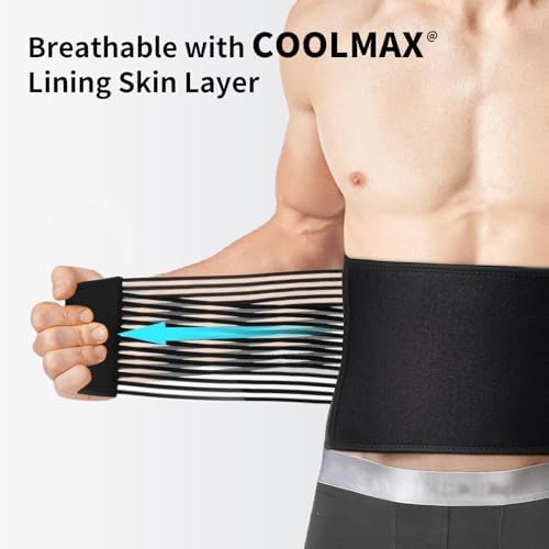 AllyFlex Sports® Back Brace Lower Back Pain Relief - Back Brace for Women and Men Under Clothes Lower Lumbar Support to Improve Posture - L