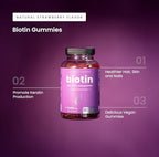 NutraChamps Biotin Gummies 10000mcg [High Potency] for Healthy Hair, Skin & Nails Vitamins for Women, Men & Kids - 5000mcg in Each Hair Vitamins Gummy - Vegan, Non-GMO, Hair Health Supplement