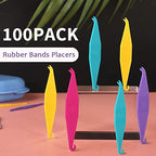 100 Pack Braces Rubber Band Tool Dental Elastic Rubber Bands Placers for Braces Disposable Plastic Orthodontic Elastic Placers