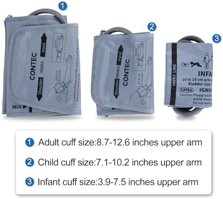 CONTEC Fully Automatic Blood Pressure Monitor Upper Arm Cuff 3 Mode 3 Cuffs Electronic Sphygmomanometer 300 Sets Memory