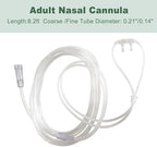 Adult Standard Nasal Cannula, 8.2 ft Cannula Nasal Tubing with Softer Nasal Plug Head for Oxygen, Kink Resistant Nasal Oxygen Cannula for Long-Term Use Patients (5 Pack)