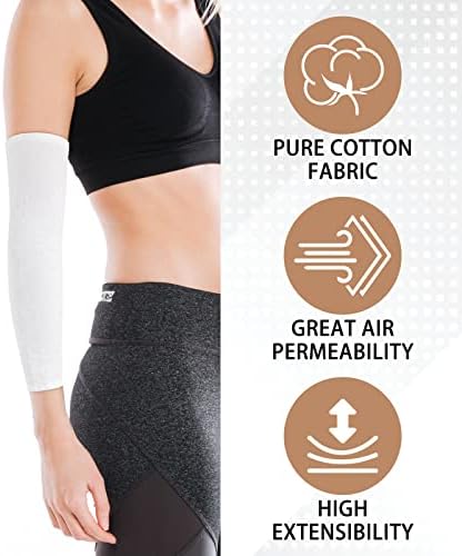 Evridwear Eczema Arm or Leg Sleeves, 5 Pairs Pure Cotton Fabric Prevent Scratching and Rubbing Eczema Skin Diseases Diabetes for Adults(M)