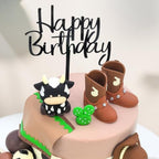 Tarocynn 20Pcs Cowboy Cake Decorations with Cowboy Hat Boots Cow Cake Topper Birthday Party Baby Shower Theme Party Decor