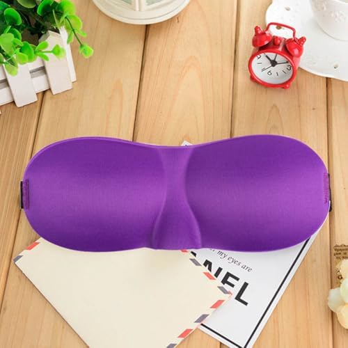 KOMBIUDA Lightweight 3D Contoured Sleep Mask with Adjustable Strap Breathable Eye Mask for Travel Work Naps Night Blindfold for Comfortable Sleep