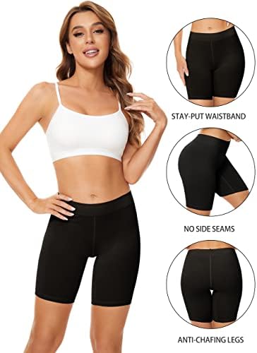POKARLA 4 Pack Women's Cotton Underwear Boxer Shorts Anti Chafing Bike Shorts Boyshorts Panties Regular & Plus Size