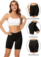 POKARLA 4 Pack Women's Cotton Underwear Boxer Shorts Anti Chafing Bike Shorts Boyshorts Panties Regular & Plus Size