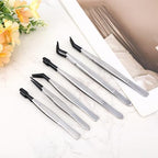 6pcs Rubber Tip Tweezers, Long Tweezers Bent Pointed Tipped Hobby Tweezer for Crafts Jewelry Making Plastic Silicone Sticker Seed Stamp Collecting Entomology Mosaic Ear Nail Supplies