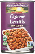 Westbrae Natural Organic Lentil Beans, No Salt Added, 15 Oz (Pack of 12) (Packaging May Vary)