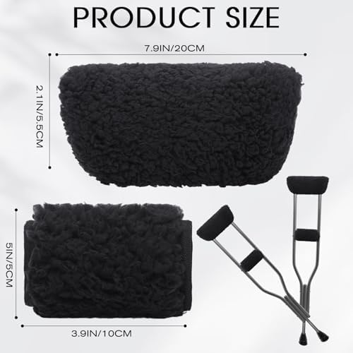Threlaco Crutch Pads for Armpits and Hand Grips Universal Pads for Crutches Underarm Comfortable Breathable Cotton Fleece Underarm Cushions and Crutch Covers