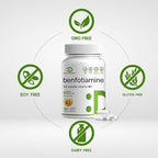 Benfotiamine 600mg Per Serving, 180 Veggie Capsules (300mg Per Cap) – Fat Soluble Vitamin B1 Thiamine Supplement – 3rd Party Tested, Vegan, Non-GMO, Gluten Free