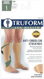 Truform Surgical Stockings, 18 mmHg Compression for Men and Women, Knee High Length, Open Toe, Beige, Medium