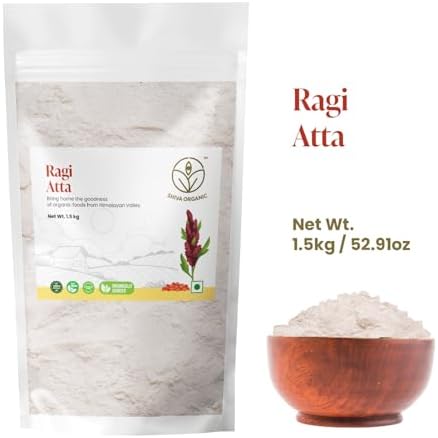 Shiva Organic Ragi Atta - 1.5 kg | Finger Millet Flour | High Protein, Gluten-Free | Stone Ground, Ancient Grain | Sourced from Nature