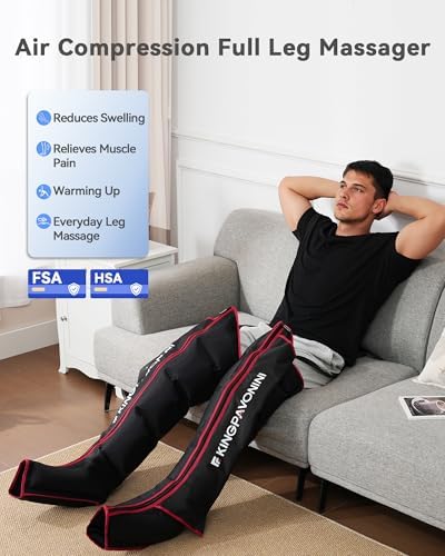 KingPavonini Leg Compression Massager for Circulation, Professional Air Compression Boots, Sequential Full Leg Massager for Circulation and Pain Relief FSA, Recovery Boots for Athletes Men Women
