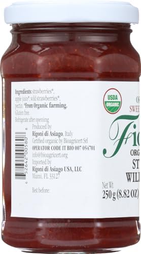 Rigoni Di Asiago Fiordifrutta Organic Fruit Spread, Strawberry, 8.82 Ounce, (Pack of 6) by Rigoni di Asiago [Foods]
