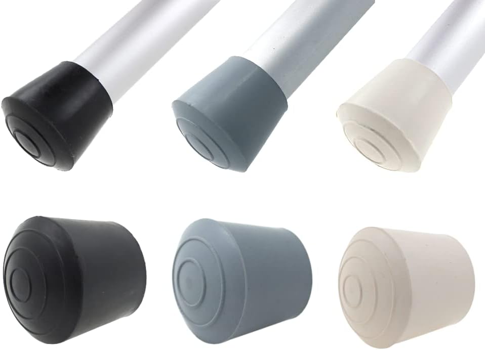 Lifeswonderful 16x Rubber Furniture Leg Tips Feet Ferrules Caps Stoppers - Sizes from ⅜ to 1⅛ inch - Ideal for Tables & Chairs (1 inch - 25mm, Gray)