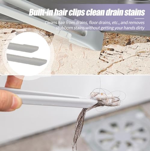 Multi-Function Rotating Crevice Cleaning Brush, 360° Rotating No Dead Corners Crevice Gap Brush Hard Bristle Crevice Gap Cleaning Brush, Household Cleaning Tool for Kitchen Bathroom (2, Purple)