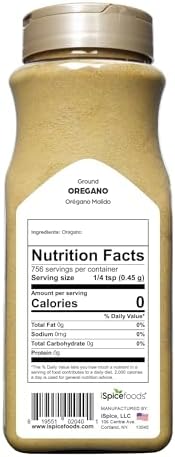 Herb Spice | Oregano Ground | 12 oz | Bulk Size | Premium Herbs | Kosher
