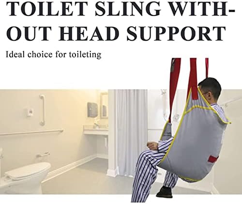 Toileting Hoist Sling, Mesh Patient Lift Sling, Patients Bath Commode Lifter Divided Leg Sling, Medical Handicap Commode Full Body Sling for People with Reduced Mobility