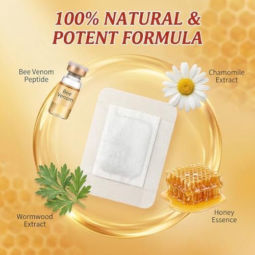 Natural Bee Venom Foot Pads - 10pcs Deep Cleansing Foot Patches for Stress Relief, Better Sleep, Suitable for Travel or Home Use