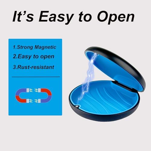 2 Pack Aligner and Retainer Case,Compatible with Invisalign,Mouthguard Case Kits, Portable Aligner Cases with Chew Remover Tool and Brush, Black