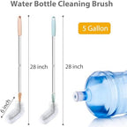Water Bottle Cleaning Brush, 2 Pack 28inch Bendable Water Bottle Brush Long Nylon Bristles with Stainless Steel Handle for 3 Gallon and 5 Gallon Water Bucket